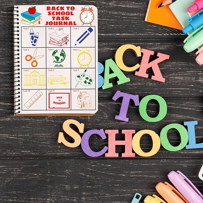 36PCS Back to school Party Favors - 24PCS Pre-Cut Temporary Tattoos & 12PCS Stamps - Ideal Welcome First Day Of School Themed Birthday Card Decorations Supplies Goodie Bag Kids Gifts Classroom Rewards