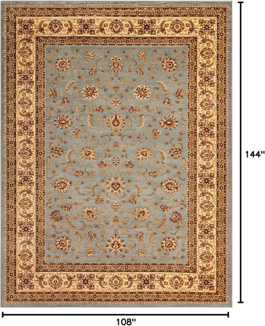 Rugs.com Aditi Collection Rug – 9' x 12' Light Blue Low Rug Perfect for Living Rooms, Large Dining Rooms, Open Floorplans