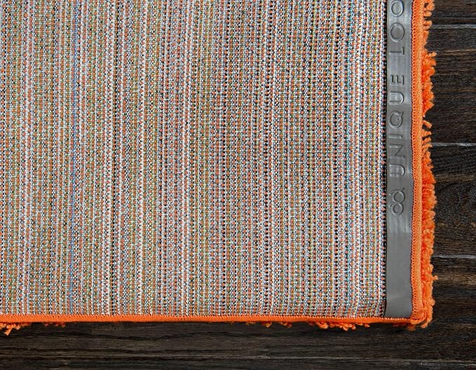 Unique Loom Solid Shag Collection Area Rug (3' 3" x 5' 3" Rectangle, Tiger Orange)