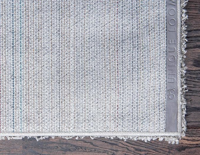 Unique Loom Solid Shag Collection Area Rug (6' 1" x 9' Rectangle, Cloud Gray)