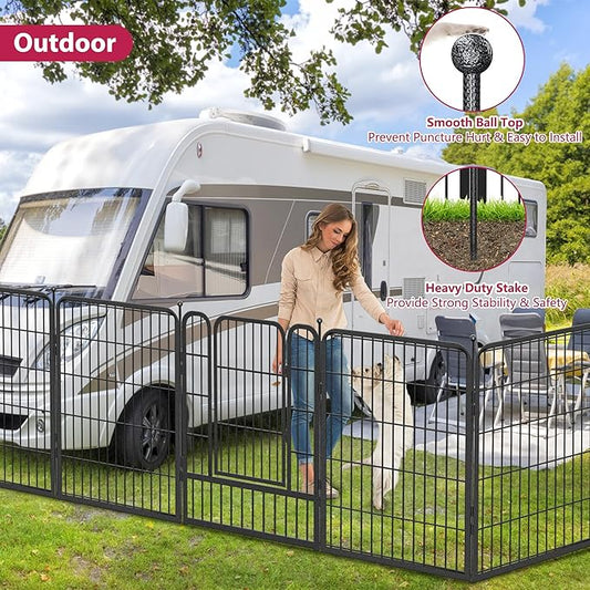 Dog Playpen 32" Height 40 Panels Portable Fence Outdoor for Yard Puppy Playpen Indoor Dog Pen Outdoor for Medium/Small Animals, Heavy Duty Pet Playpen for RV, Camping, Yard