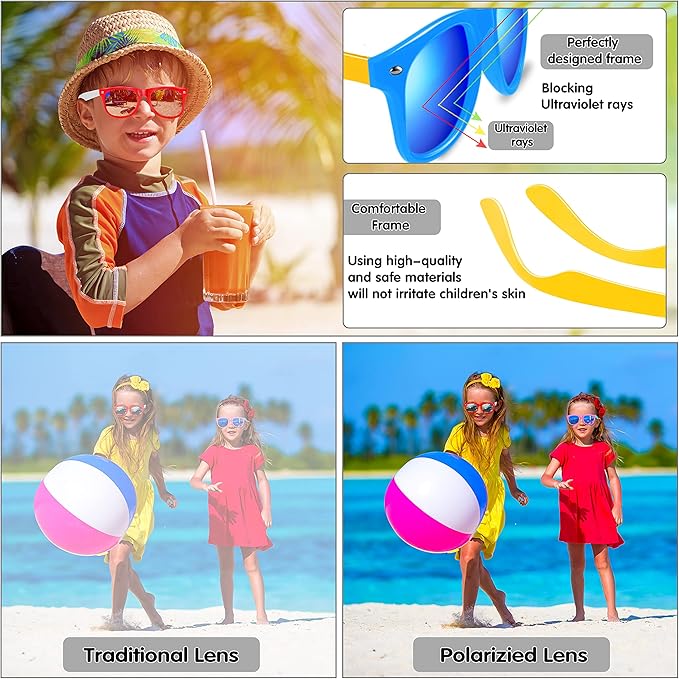 GINMIC Kids Sunglasses Bulk Party Favors, 24Pack Kids Sunglasses Party Favors with UV400 Protection for Boys and Girls, Party Favor, Birthday Graduation Party Supplies.