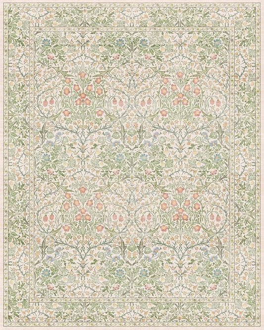 Hazo Haus Washable 8x10 Rugs for Living Room, Light Green Oriental Rugs for Bedroom Dining Room Under Kitchen Table, Stain Resistant Non-Slip Pastel Large Washable (8x10 Beige Green)