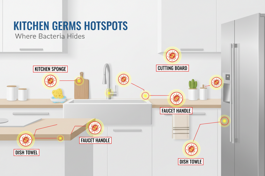 🦠 The Hidden Germ Zones in Your Kitchen