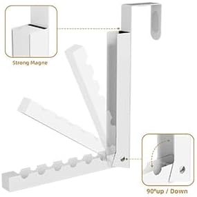 Over The Door Hanger Folding Clothes Drying Rack, Folding Hanging Coat Rack for Indoor Laundry Room Compact Small Space Foldable Portable Clothing Hanger Hook Collapsible- 1 Pack（White）