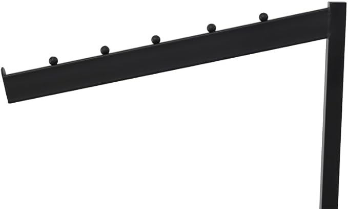 Clothing Rack - Heavy Duty 4 Way Adjustable Clothing Rack with Slanted Arms, Retail Clothing Rack Display With 2 Straight Arms and 2 Slanted Arms Perfect for Clothing Store Display (Black)