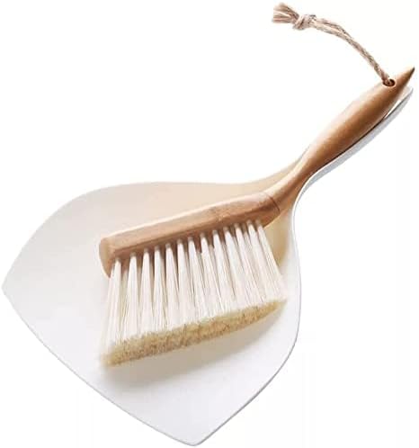 Small Broom and Dustpan Set, Dustpan and Brush Set, Bamboo Handle Mini Brush Dustpan, Short Hand Broom for Home,Kitchen, Office, Pet, Desktop, Outdoor (11.5")