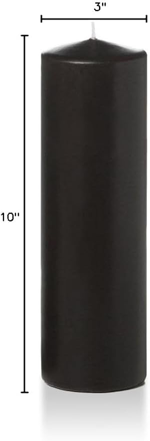 yummi 3" x 10" Black Round Pillar Candles - 3 per Pack