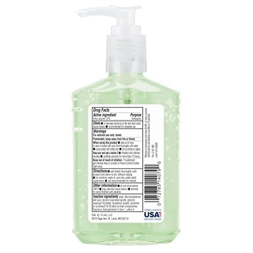 Germ-X Advanced Hand Sanitizer with Aloe and Vitamin E, 8 Fl Oz (Pack of 6), Less Drying Moisturizing Gel, No Rinse Formula, Pump Bottle