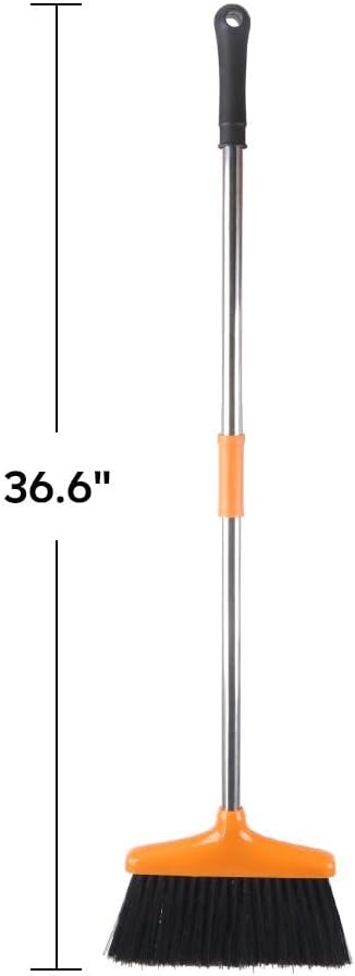 FGY Broom and Dustpan Set Stand Up Broom and Dust Pan Combo for Dog Cat Pets Home Use (Black)