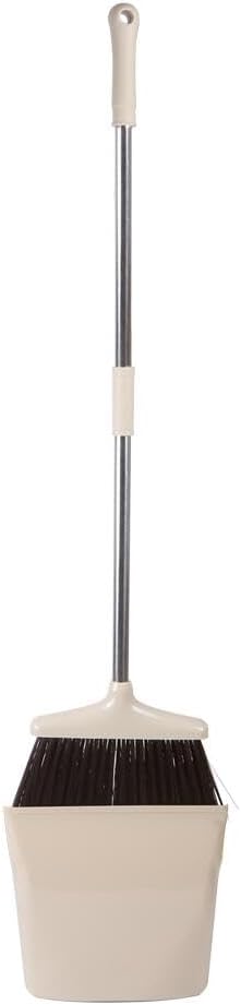 FGY Broom and Dustpan Set Stand Up Broom and Dust Pan Combo for Dog Cat Pets Home Use (Brown)