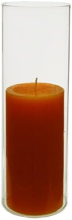 CYS EXCEL 2 PCS (H:14" D:6") Open Ended Glass Hurricane Candleholder Tube Shade | Multiple Size Choices Open Flame Candle Chimney Tube Cover | Bottomless Cylinder