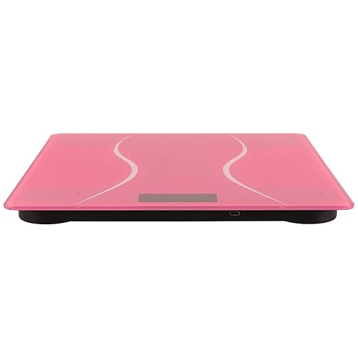 Rechargeable Digital Bathroom Scale for Body Weight High Accuracy Household Weight Scale with Sleek Design for Family Use in Bathroom Bedroom Pink Accent