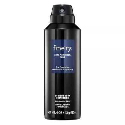 Finery Not Another Blue MEN'S DEODORANT SPRAY | Fine Fragrance - Deodorant Body Spray | 24 HOURS ODOR PROTECTION | 4oz