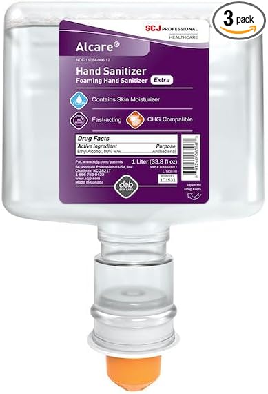 SC Johnson Professional Alcare Extra Foaming Hand Sanitizer, 1L Touch-Free Cartridge, 3 Pack