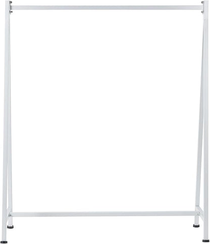 MyGift A-Frame Clothing Rack, 47 Inch Modern Heavy Duty White Metal Wardrobe Clothes Rack, Commercial Grade Freestanding Garment Hanger for Bedroom Closet or Retail Display
