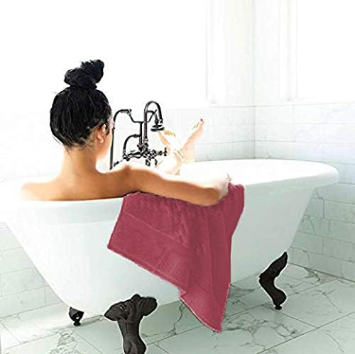 SALBAKOS 100% Turkish Cotton Extra Large Bath Sheet Set of 2 35x70 inch | Heirloom Quality | Hotel & Spa Collection | Soft, Absorbent Oversize Bath Towels | Made in Turkey (Rose, 2 Bath Sheets)