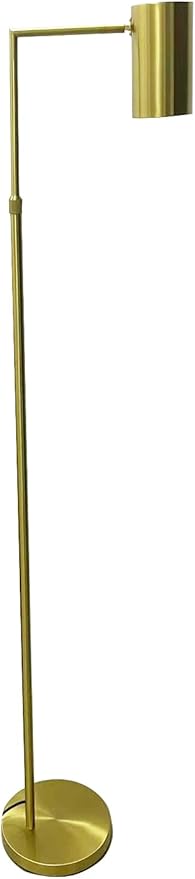 Arc Floor Lamp for Living Room with Timer, Stepless Dimmable,Height Adjustable Modern Reading Standing Lamps for Living Room,Reading Room,Office,LED Bulb Included (Gold-DM)