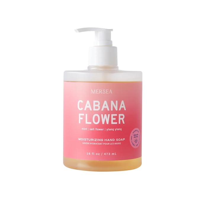 MERSEA Moisturizing Liquid Hand Soap in Large Pump Bottle, Cabana Flower (16 fl oz)