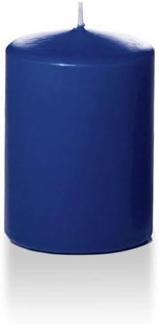 yummi 3" x 4" Navy Blue Round Pillar Candles - 3 per Pack