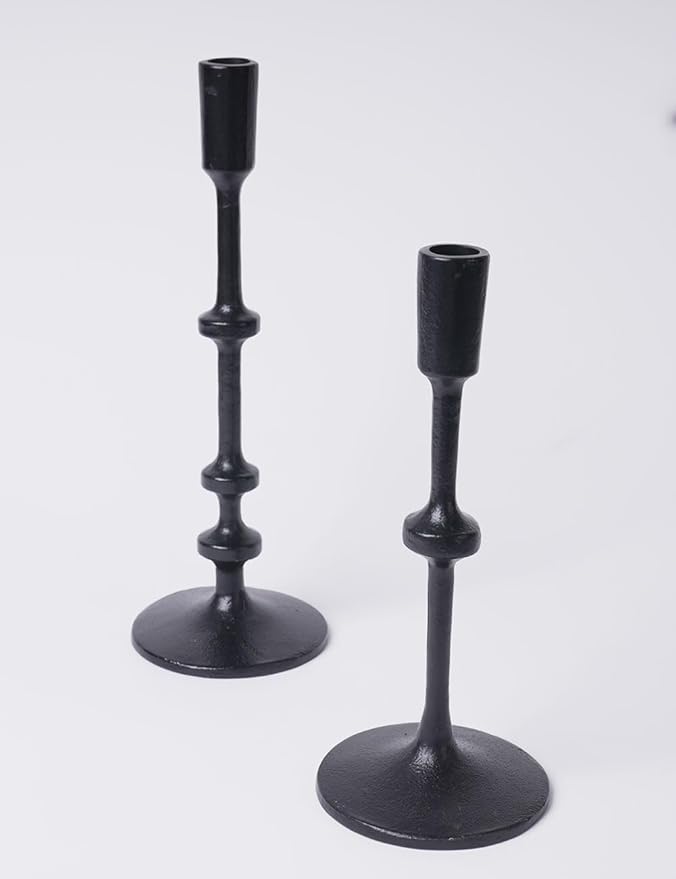 SEINHIJO Iron Taper Candle Holder Set of 2 - Decorative Tall Candle Stand, Candlestick Holder for Wedding, Dining Table, Party Decoration
