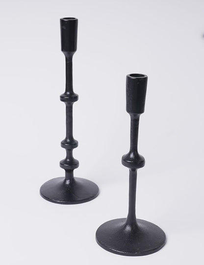 SEINHIJO Iron Taper Candle Holder Set of 2 - Decorative Tall Candle Stand, Candlestick Holder for Wedding, Dining Table, Party Decoration
