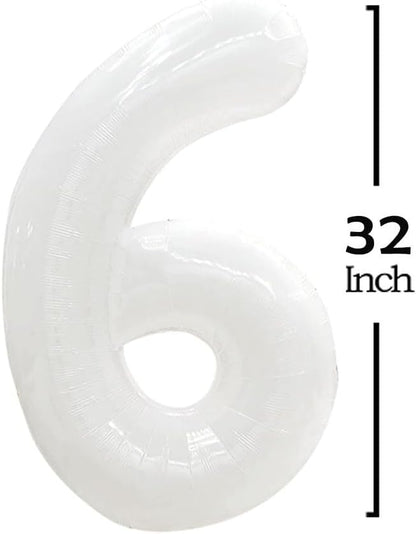 GOER 2026 Foil Number Balloons for 2026 New Year Eve Festival Party Supplies Graduation Decorations (White,32 Inch)