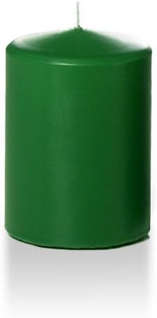yummi 3" x 4" Hunter Green Round Pillar Candles - 3 per Pack