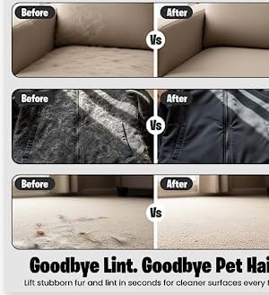 Pet Hair Removal Glove With Secure Velcro Strap. Larger, Thicker Five-Finger Electrostatic Hand Mitt, Lint Remover, Couch, Carpet, Car Seat - Includes 2-Pack Laundry Hair Remover Balls. Cats, Dogs