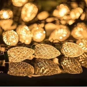 KAQ Outdoor C9 Warm White Easter Lights, 2PK 100 LED 98ft Extendable Plug in String Lights for Outside, Waterproof Light Wedding Party Outdoor&Indoor Easter Decorations (Warm White)