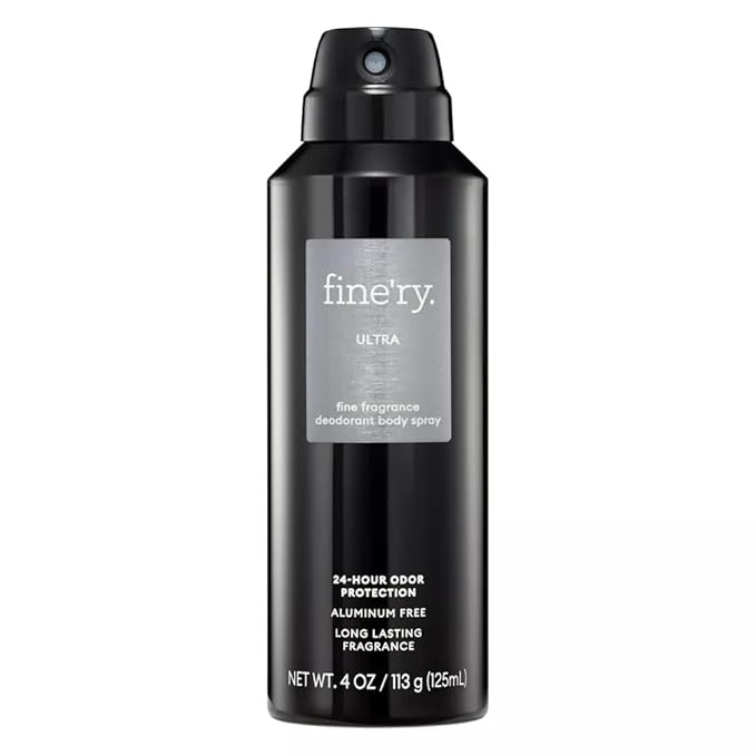 Finery Ultra MEN'S DEODORANT SPRAY | Fine Fragrance - Deodorant Body Spray | 24 HOURS ODOR PROTECTION | 4oz