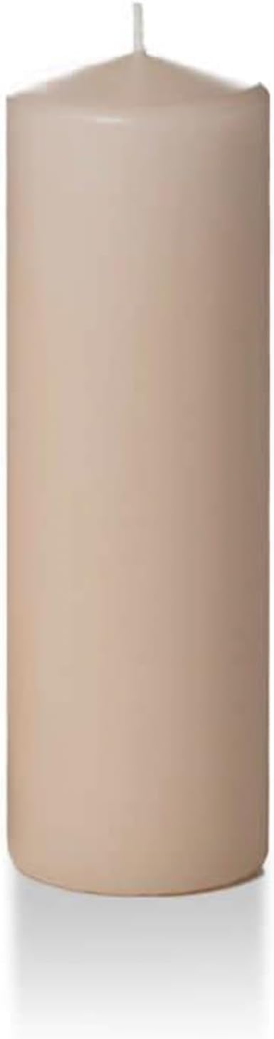 Yummi 2.25" x 7" Sandstone Slim Round Pillar Candles - 4 per Pack