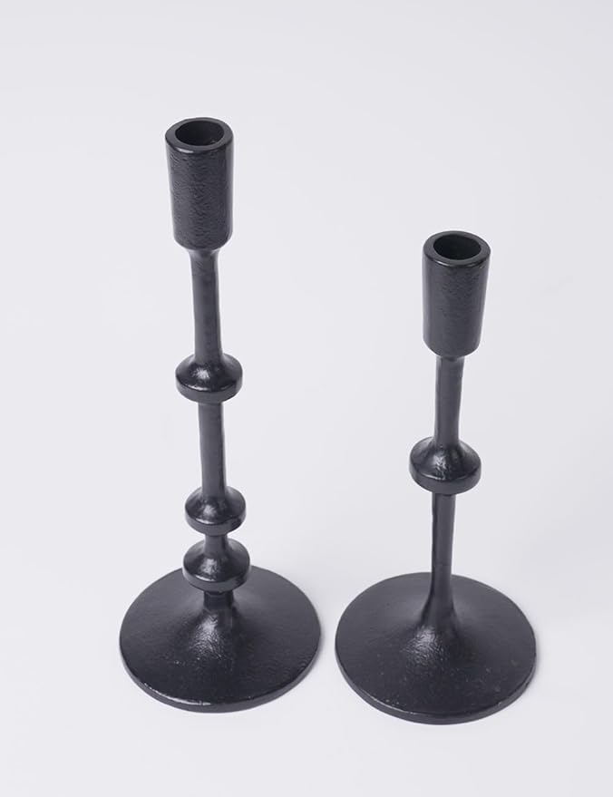 SEINHIJO Iron Taper Candle Holder Set of 2 - Decorative Tall Candle Stand, Candlestick Holder for Wedding, Dining Table, Party Decoration