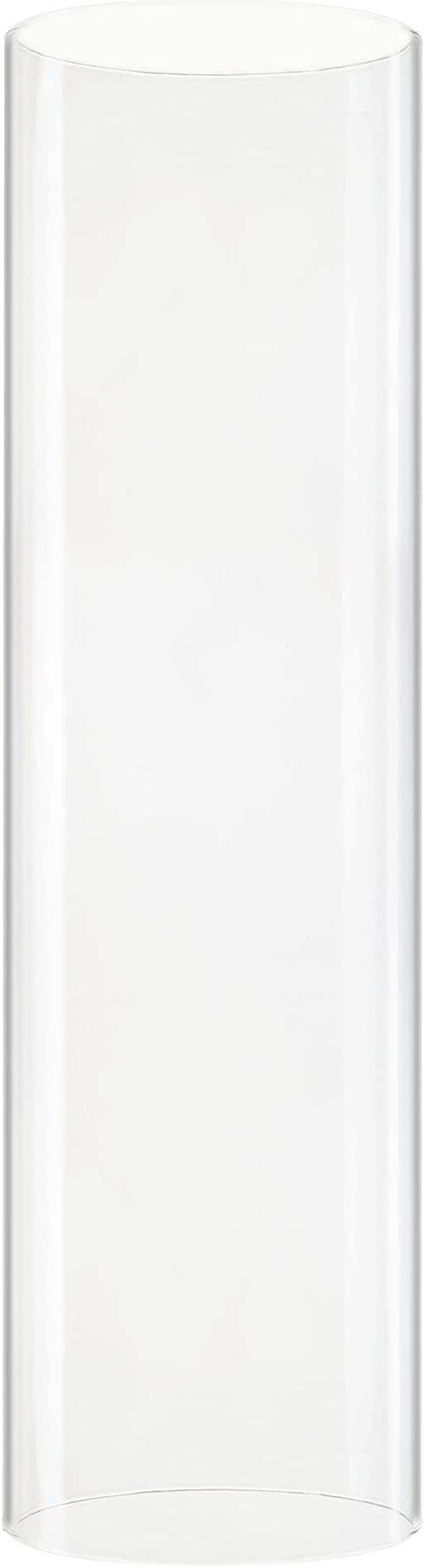 CYS EXCEL 1 PC Glass Open Ended Hurricane Candleholder Bottomless Cylinder Sleeve Clear Chimney Shade Tube Cover, 4” Wide x 14” Tall