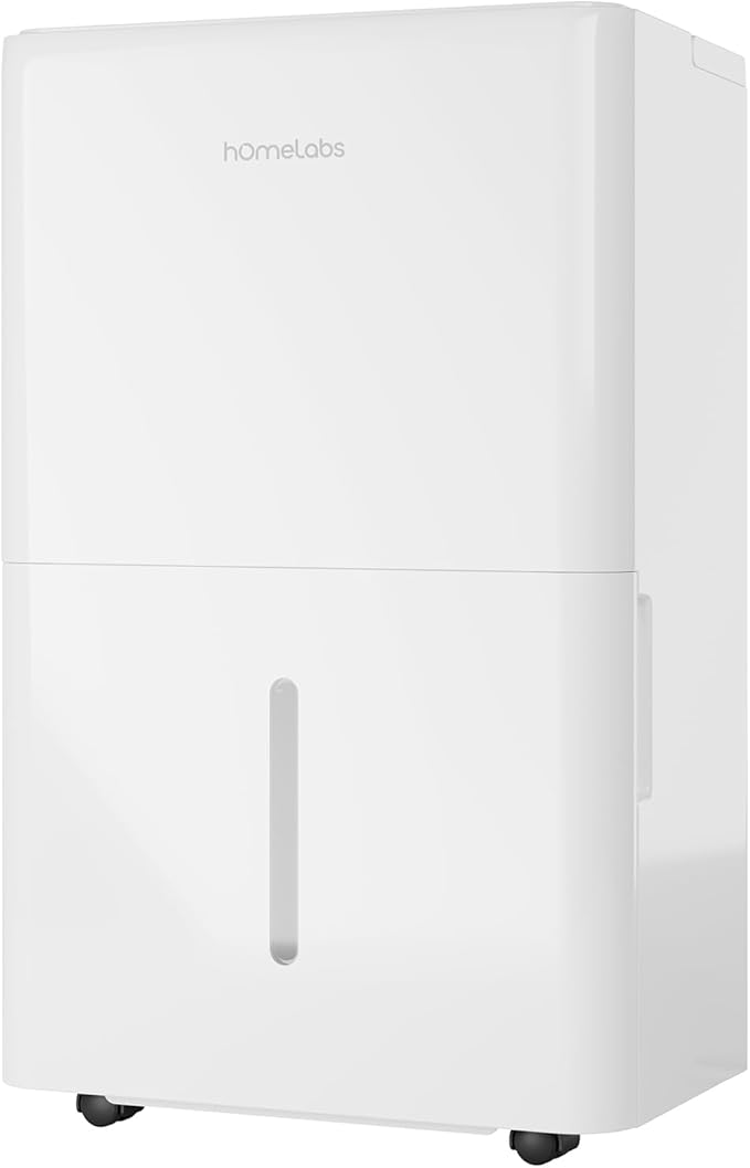 hOmeLabs 32 Pint Wi-Fi Dehumidifier for up to 4,500 Sq Ft Rooms (MAX 80 Pint at 95°F, 90% RH) – High-Efficiency Moisture Removal with Auto Shut-Off and Quiet, Portable Operation