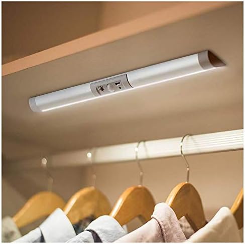 Joyzy Automatic Motion Sensor Closet Lights with Eye-Protection Design Closet Lighting, LED Rechargeable Cabinet Light Battery Operated Wardrobe Light for Wireless Pantry Sink (80Lumen, 6000k 80+CRI)