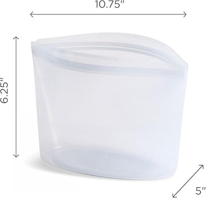 Stasher Premium Silicone Reusable Food Storage Bowl, Clear, Microwave, Sous Vide, Dishwasher, Oven and Freezer Safe, BPA Free, Leak-free, Eco-friendly, 6-Cup Bowl