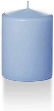 yummi 2.25" x 3" Periwinkle Blue Slim Round Pillar Candles - 4 per Pack