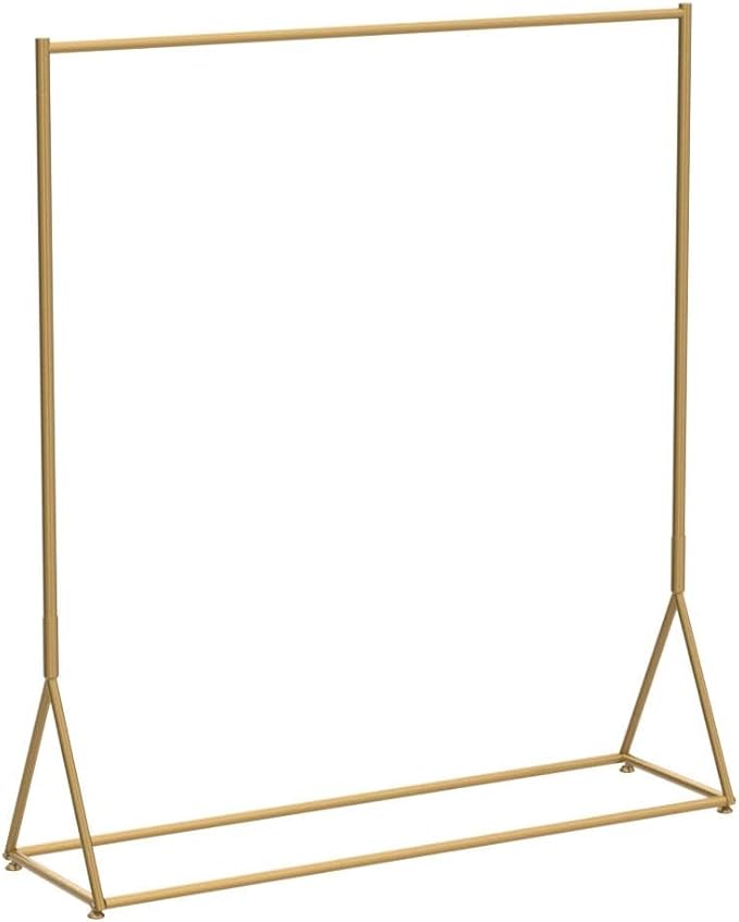 BOSURU Gold Pipe Clothing Racks Freestanding, Modern Metal Clothes Rack Heavy Duty, Easy Assemble Clothing Rack for Hanging Boutiques and Bedroom 59" L