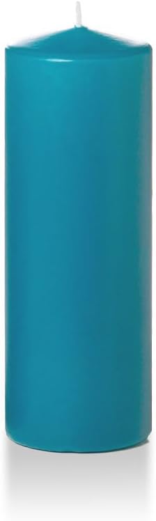 yummi 3" x 8" Turquoise Round Pillar Candles - 3 per Pack