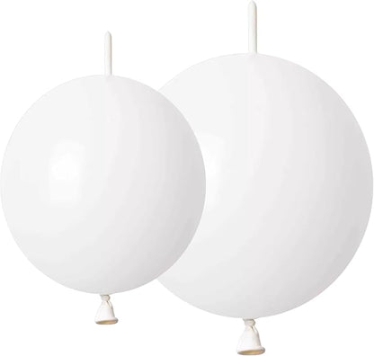 White Link Balloons 6 Inch 12 Inch 120 Pcs Latex Linking Balloons for Birthday Wedding Party Festival Decorations