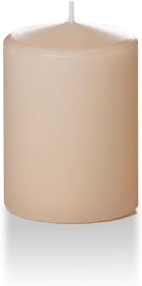 Yummi 3" x 4" Sandstone Round Pillar Candles - 3 per Pack