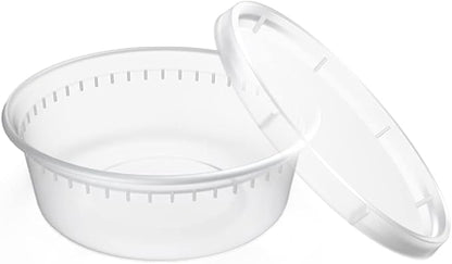 EDI [8 OZ, 50 Sets] Plastic Deli Food Storage Containers with Airtight Lids | Microwave-, Freezer-, Dishwasher-Safe | BPA Free | Heavy-Duty | Meal Prep | Leakproof | Recyclable