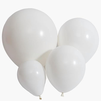 White Latex Balloons 100 pcs Matte White Balloons Different Sizes 18 12 10 5 Inch Round Helium Balloons for Themed Wedding Graduation Birthday Party Backdrop Decorations