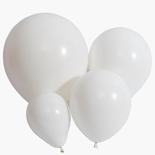 White Latex Balloons 100 pcs Matte White Balloons Different Sizes 18 12 10 5 Inch Round Helium Balloons for Themed Wedding Graduation Birthday Party Backdrop Decorations