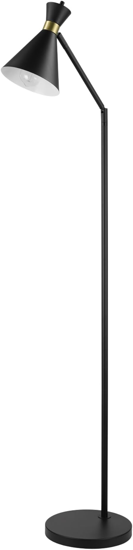 Globe Electric 61000059 62" Floor Lamp, Matte Black, Matte Brass Accents, On/Off Rotary Switch on Socket, Floor Lamp for Living Room, Floor Lamp for Bedroom, Home Office Accessories