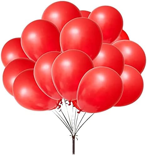 Red Balloons 12inch 100pcs Red Latex Balloons for Red Blue White Decoration Decoration.Baby Shower Birthday Valentine's Party Latex Balloons