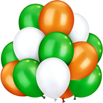 TecUnite 100 Pcs Orange White Green Latex Balloons 13 Inch Colorful Round Balloons for Wedding Birthday Festival Racing Car Poker Card Party Decoration