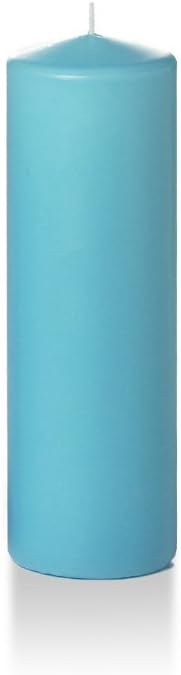 yummi 2.25" x 7" Caribbean Blue Slim Round Pillar Candles - 4 per Pack