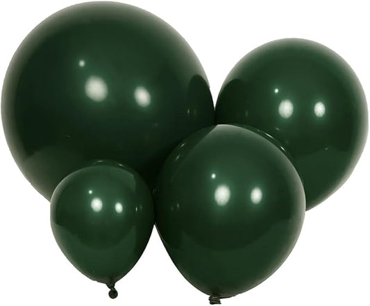 100pcs Dark Green Balloons Latex Party Balloons 18 inch +12 inch +10 inch +5 inch for Christmas Green Balloon Birthday Party Baby Shower Decoration